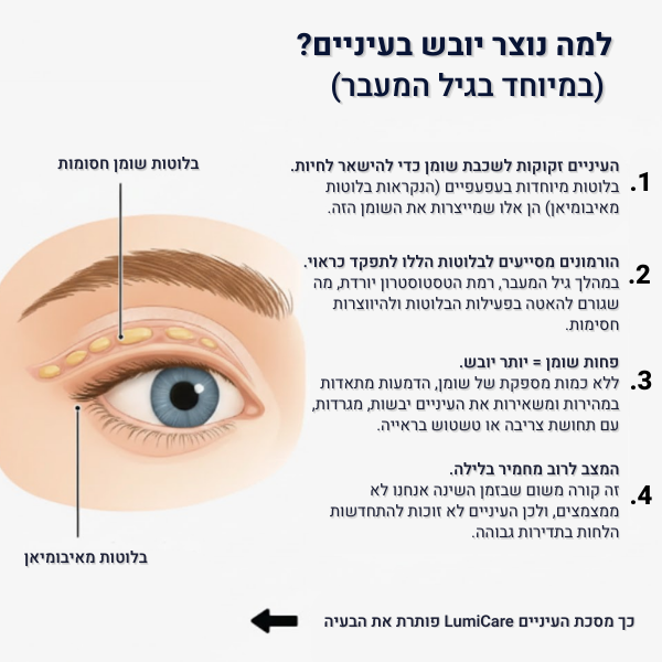 LumiCare - פתרון מתקדם ליובש וחזרה ללחות הטבעית בעיניים