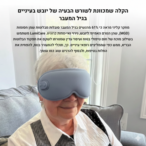 LumiCare - פתרון מתקדם ליובש וחזרה ללחות הטבעית בעיניים